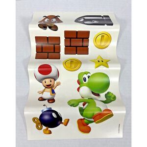 Nintendo Super Mario Bros Decals Stickers 45 Decorations Luigi Mario Toad Yoshi